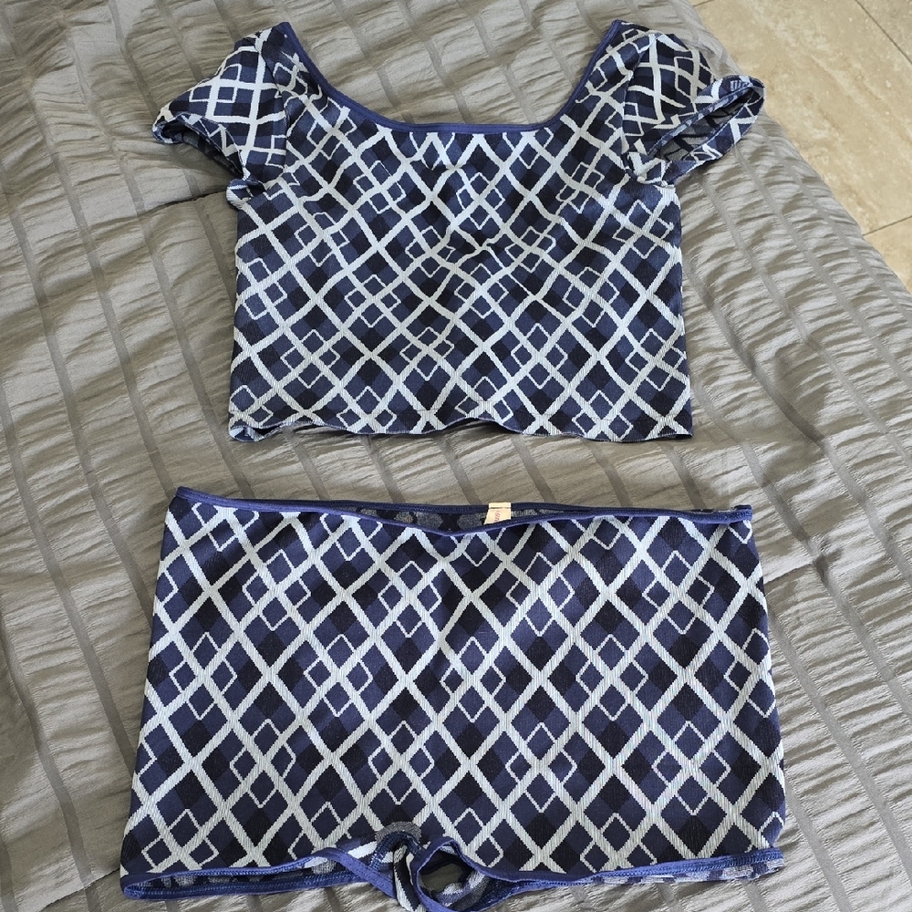 Antgropolgie Geometric Patterned Sleepwear Set Sz Xl Nwt